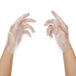 embalagem de 100 luvas descartáveis