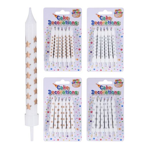 Lot de 12 bougies à gâteau