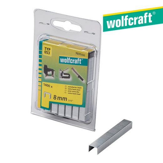 Pacote de 1400 grampos para coluna, largura 8 mm. 7031000 Wolfcraft