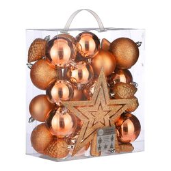 Pacote de 40 bolas decorativas de árvore de Natal laranja