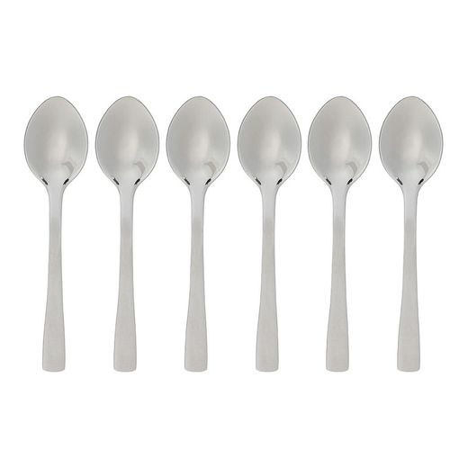 Pacote 6 colher pequena unid mocha inox prata precisão