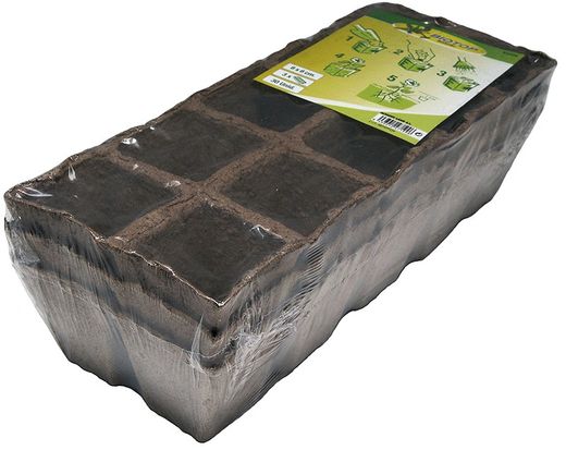 Pack de 3 Plateaux de 10 Pots de Tourbe 6x6