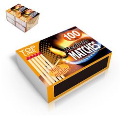 Pack de 4 boîtes d'allumettes (boîte de 100 unités)