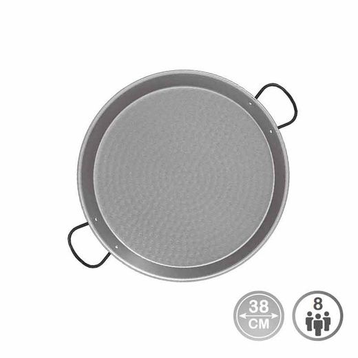 Poêle en acier poli pour plaque induction et vitrocéramique ø38cm (8 personnes)