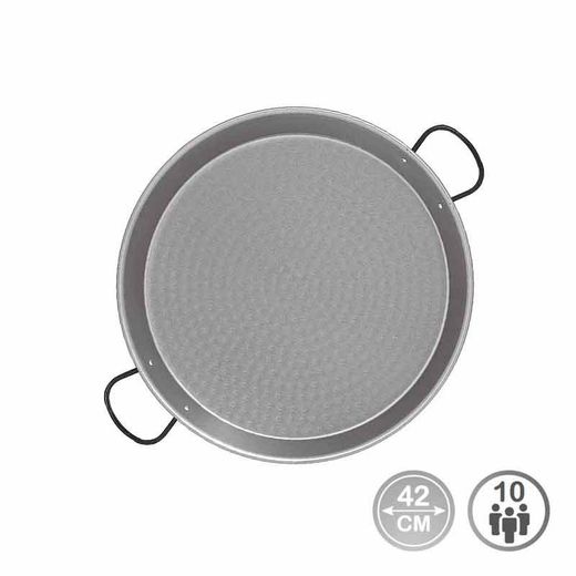 Poêle à paella traditionnelle en acier poli ø42cm (10 personnes)