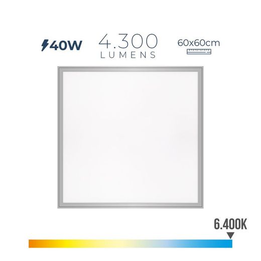 Painel conduzido 40w 4300lm Ra80 60x60cm 6400k luz fria Edm
