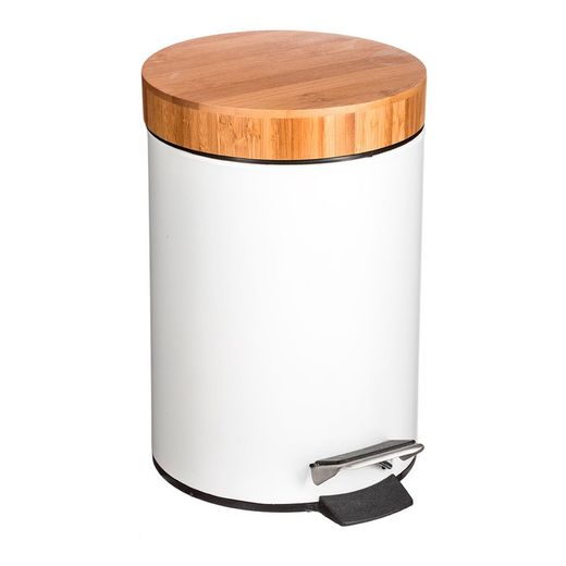 Lixeira de banheiro bambu-branca 3l coleção 'Natureo'