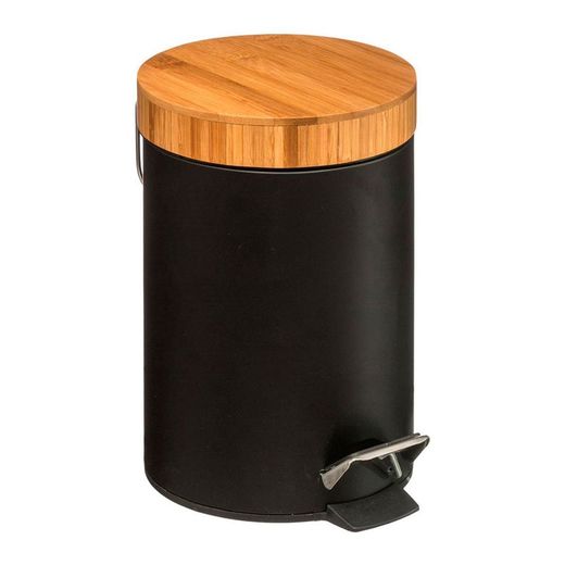 Lixeira de banheiro bambu-preta 3l coleção 'Natureo'