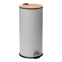 Lixeira de cozinha branca em bambu, coleção 'Baltik'