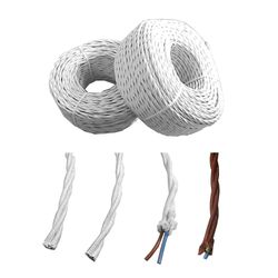 Paralelo textil trenzado 2x1mm blanco  euro/mts