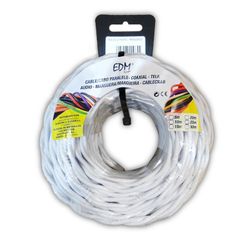 Paralelo textil trenzado 3x1mm blanco 5mts