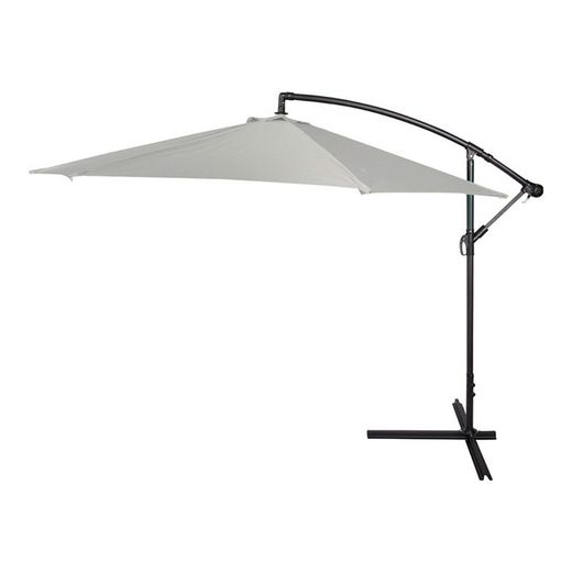 Guarda-sol excêntrico 300cm corpo de alumínio branco