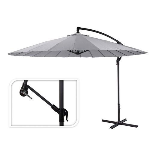 Guarda-sol excêntrico com diâmetro 300cm cor cinza claro