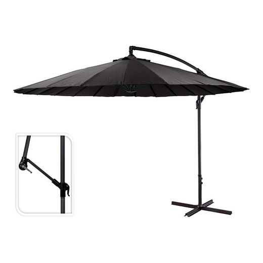 Guarda-sol excêntrico com diâmetro 300cm cor cinza escuro