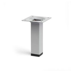 Perna Quadrada em Aço na Cor Cromo Líquido Fosco Mod.400g. Dimensões 2,5x2,5x10cm Rei