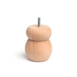 Perna Redonda De Madeira De Faia Na Cor Cru Mod.450. Dimensões Ø7,7x10cm Rei