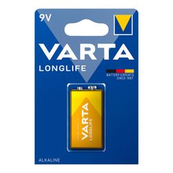 Pile alcaline Varta 9v - 6lr61 longue durée (Blister 1 unité) 26,5x17,5x48,5mm