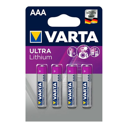 Varta bateria ultra lítio lr03 aaa pack 4uni