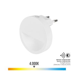 Luz noturna LED 0,5w 5lm 4000k luz do dia redonda com sensor crepuscular Ø6,5x4,5cm Edm da viseira