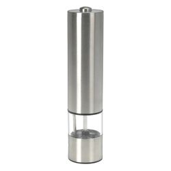 Abanador de pimenta automático de aço inoxidável operado por bateria com led 23x5cm