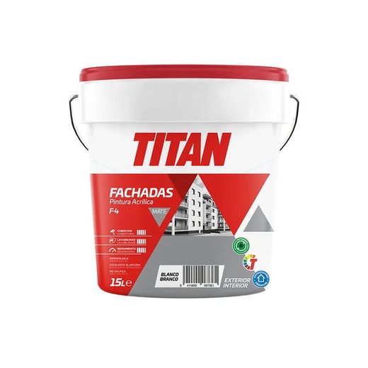 Tinta acrílica fosca para fachada F-4 branca 15l Titan 125670015