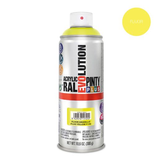 Peinture en Bombe Pintyplus Evolution 520cc Jaune Fluor F146