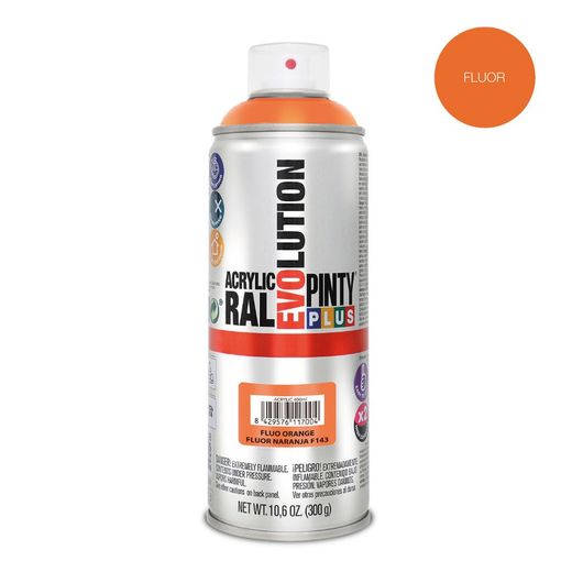 Peinture en Bombe Pintyplus Evolution 520cc Fluor.Orange F143