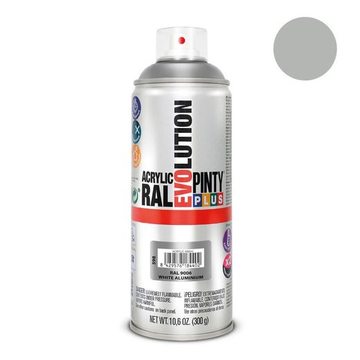 Tinta Spray Pintyplus Evolution 520cc Ral 9006 Branco Alumínio