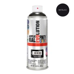 Tinta spray metálica Pintyplus Evolution 520cc preta Mt153