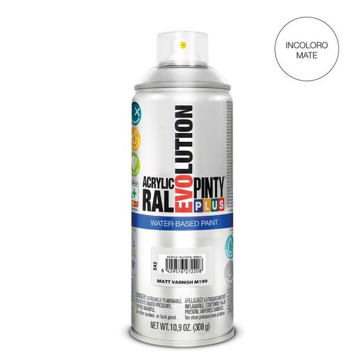 Peinture en Spray Pintyplus Evolution à Base d'Eau 520cc M199 Vernis Mat
