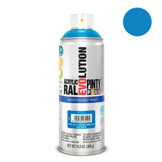 Pintyplus Evolution Peinture en aérosol à base d'eau 520 cc Ral 5015 Bleu clair