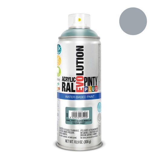 Tinta spray à base de água Pintyplus Evolution 520cc Ral 7001 cinza prateado