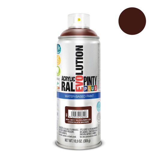 Peinture en Spray Pintyplus Evolution à Base d'Eau 520cc Ral 8017 Chocolat