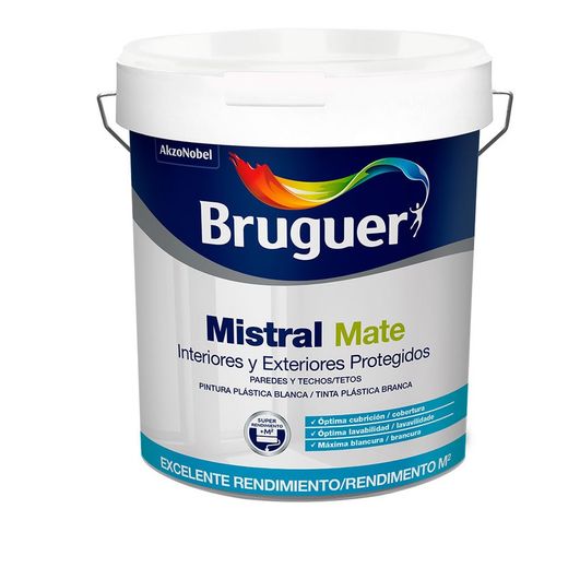 Tinta Plástica Mistral Branco Fosco 0,75l Litros 5586676 Bruguer