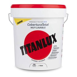 Tinta Plástica Lavável Fosca Interior-Exterior Cobertura Total Branca 15l Titanlux 06t100015