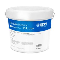 Pintura plastica mate interior blanca 15l edm