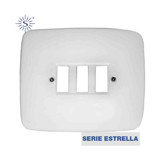 Placa 3 elementos grande série estrela lareira