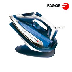 Ferro 2 em 1 sem fio com base 2600w azul Fagor 16x32,5x26,5cm