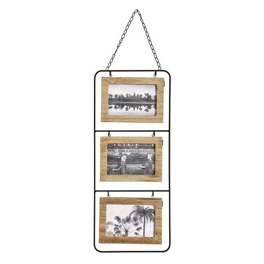 Cadre photo en bois pour 3 photos 52x22cm