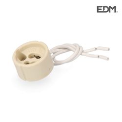 Portalamparas halogeno gu-10 2 a 250 v 15cm con cable envasado edm