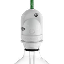 Suporte para lâmpada exterior E27 Branco. Ip65 (encolhível)