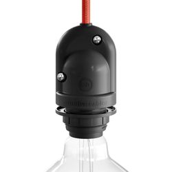 Suporte para lâmpada exterior preto E27. Ip65 (encolhível)