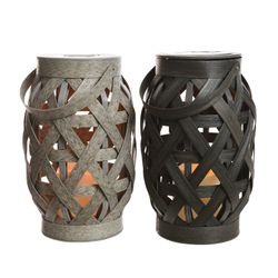 castiçal solar de vime para exterior