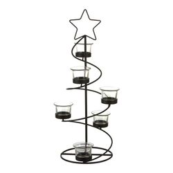Portavelas navidad negro 31x12x68cm