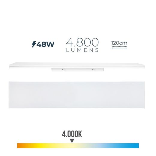Fita Led 48w 4000k Luz Natural 4800lm 12x120x4,5cm Edm
