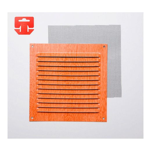 Grille c/mosq alun 0.6 imit hêtre 150x150mm (g)
