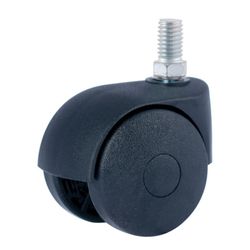 Roda Espiga Rosca Ø50mm (Roda) Polipropileno Preto Cr39430 Afo