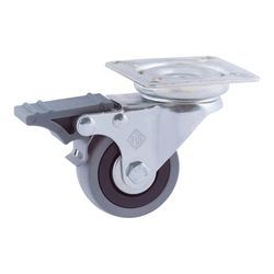 Roda Platina Ø50mm (Roda) Freio Borracha Cinza Cr07181 Afo