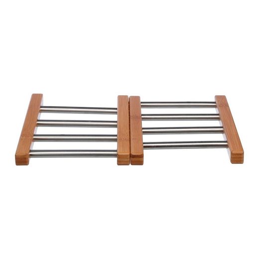 Toalhas de mesa extensíveis de bambu e aço inoxidável Salva