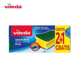 Salvauñas antibacterias 2+1 estropajo con bayeta 162589 vileda
